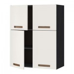 МЕТОД Навесной шкаф с полками/4дверцы - Мэрста белый, под дерево черный МЕТОД Навесной шкаф с полками/4дверцы - Мэрста белый, под дерево черный