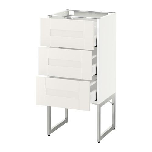 МЕТОД / МАКСИМЕРА Нплн шк 3 фрнт/3 средн ящика - белый, Сэведаль белый, 40x37x60 см МЕТОД / МАКСИМЕРА Нплн шк 3 фрнт/3 средн ящика - белый, Сэведаль белый, 40x37x60 см