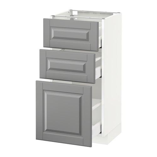 МЕТОД / МАКСИМЕРА Напольный шкаф с 3 ящиками - белый, Будбин серый, 40x37 см МЕТОД / МАКСИМЕРА Напольный шкаф с 3 ящиками - белый, Будбин серый, 40x37 см