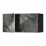 МЕТОД Навесной шкаф с 2 дверями - под дерево черный, Кальвиа с печатным рисунком