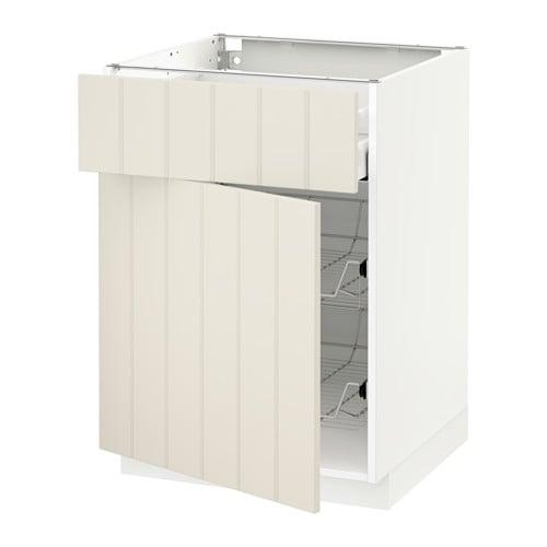 МЕТОД / МАКСИМЕРА Напольн шкаф с пров корз/ящ/дверью - белый, Хитарп белый с оттенком, 60x60 см