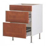 ФАКТУМ Напольный шкаф с 3 ящиками - Эдель классический коричневый, 60 см