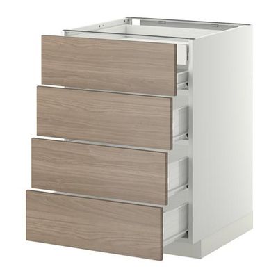 МЕТОД / ФОРВАРА Нплн шк 4фрнт/2нзк/3срд ящ - 60x60 см, Брокхульт под грецкий орех светло-серый, белый МЕТОД / ФОРВАРА Нплн шк 4фрнт/2нзк/3срд ящ - 60x60 см, Брокхульт под грецкий орех светло-серый, белый