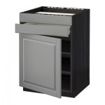 МЕТОД / ФОРВАРА Нап шк д/вар панели/дв/2фасада/1ящ - Будбин серый, под дерево черный