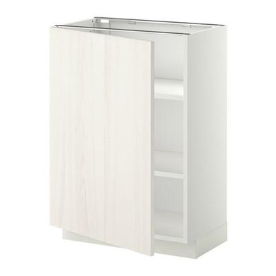 МЕТОД Напольный шкаф с полками - 60x37 см, Росдаль белый ясень, белый МЕТОД Напольный шкаф с полками - 60x37 см, Росдаль белый ясень, белый