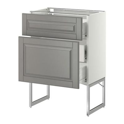 МЕТОД / ФОРВАРА Наполн шк 2 фрнт/3 средн ящ - 60x37x60 см, Будбин серый, белый МЕТОД / ФОРВАРА Наполн шк 2 фрнт/3 средн ящ - 60x37x60 см, Будбин серый, белый