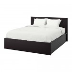 МАЛЬМ Кровать с подъемным механизмом - 140x200 см, черно-коричневый