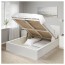 МАЛЬМ Кровать с подъемным механизмом - 140x200 см, дубовый шпон, беленый