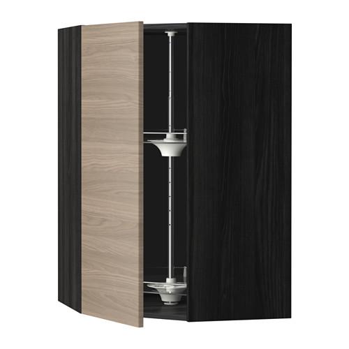 МЕТОД Угл нвсн шкф с вращающ секц - 68x100 см, Брокхульт под грецкий орех светло-серый, под дерево черный