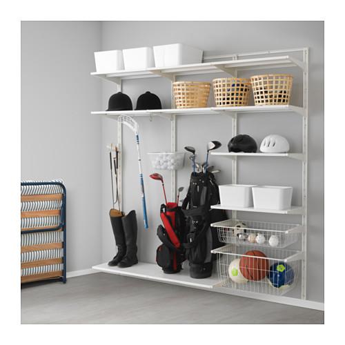 АЛЬГОТ Настенная шина/полка/корзина