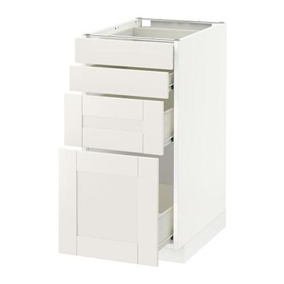 МЕТОД / ФОРВАРА Напольн шкаф 4 фронт панели/4 ящика - 40x60 см, Сэведаль белый, белый МЕТОД / ФОРВАРА Напольн шкаф 4 фронт панели/4 ящика - 40x60 см, Сэведаль белый, белый