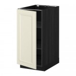 МЕТОД Напольный шкаф с полками - под дерево черный, Будбин белый с оттенком, 40x60 см