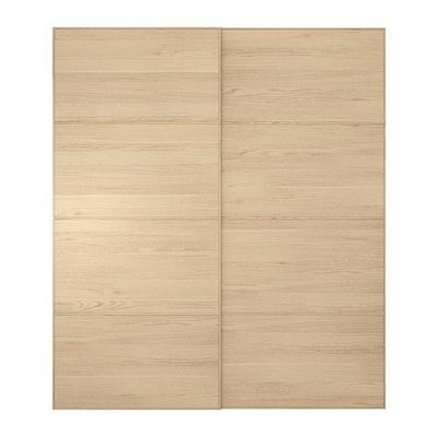 ПАКС МАЛЬМ Пара раздвижных дверей - дубовый шпон, беленый, 150x236 см