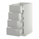 МЕТОД / ФОРВАРА Напольн шкаф 4 фронт панели/4 ящика - белый, Гревста нержавеющ сталь, 40x60 см МЕТОД / ФОРВАРА Напольн шкаф 4 фронт панели/4 ящика - белый, Гревста нержавеющ сталь, 40x60 см