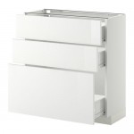 МЕТОД / ФОРВАРА Нплн шк 3 фрнт/3 средн ящика - белый, Рингульт глянцевый белый, 80x37 см
