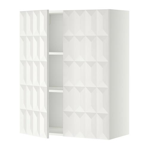 МЕТОД Навесной шкаф с полками/2дверцы - белый, Гэррестад белый, 80x100 см