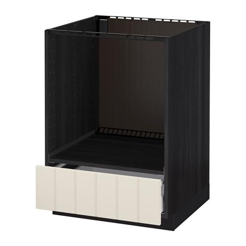МЕТОД / МАКСИМЕРА Напольный шкаф д/духовки, с ящиком - под дерево черный, Хитарп белый с оттенком МЕТОД / МАКСИМЕРА Напольный шкаф д/духовки, с ящиком - под дерево черный, Хитарп белый с оттенком