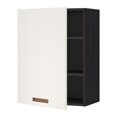 МЕТОД Шкаф навесной с полкой - 60x80 см, Мэрста белый, под дерево черный