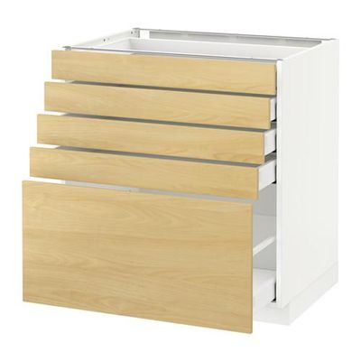 МЕТОД / МАКСИМЕРА Напольный шкаф с 5 ящиками - 80x60 см, Тингсрид под березу, белый МЕТОД / МАКСИМЕРА Напольный шкаф с 5 ящиками - 80x60 см, Тингсрид под березу, белый