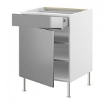 ФАКТУМ Напольн шкаф с полкой/ящиком/дверью - Рубрик нержавеющ сталь, 60 см ФАКТУМ Напольн шкаф с полкой/ящиком/дверью - Рубрик нержавеющ сталь, 60 см