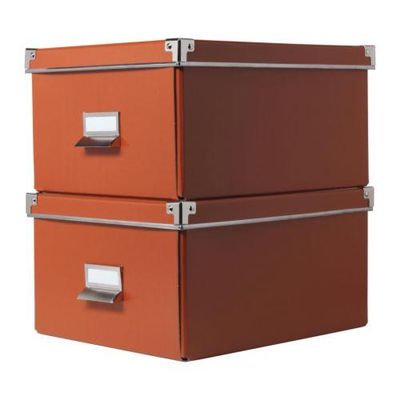 КАССЕТ Коробка для бумаг с крышкой - оранжевый