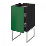 МЕТОД Напольный шкаф с проволочн ящиками - 40x60x60 см, Флэди зеленый, под дерево черный МЕТОД Напольный шкаф с проволочн ящиками - 40x60x60 см, Флэди зеленый, под дерево черный