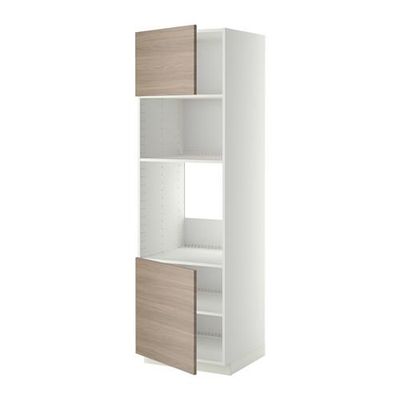 МЕТОД Выс шкаф д/духовки/СВЧ/2 дв/полки - 60x60x200 см, Брокхульт под грецкий орех светло-серый, белый МЕТОД Выс шкаф д/духовки/СВЧ/2 дв/полки - 60x60x200 см, Брокхульт под грецкий орех светло-серый, белый