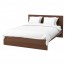 МАЛЬМ Каркас кровати, высокий - 160x200 см, Лурой, коричневая морилка ясеневый шпон