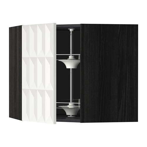 METOD угл нвсн шкф с вращающ секц черный/Гэррестад белый 68x60 см