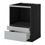 МЕТОД / МАКСИМЕРА Напольн шк д/комб СВЧ/ящики - Веддинге серый, под дерево черный МЕТОД / МАКСИМЕРА Напольн шк д/комб СВЧ/ящики - Веддинге серый, под дерево черный