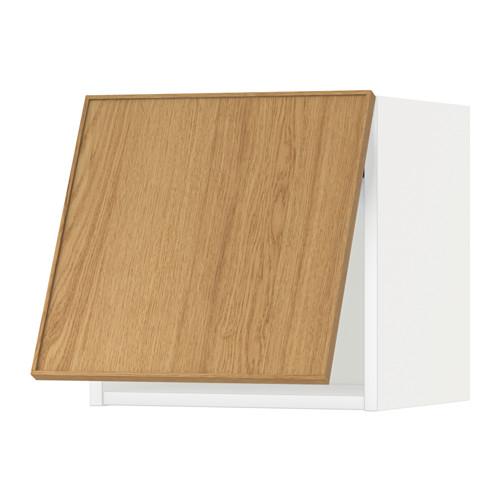 МЕТОД Горизонтальный навесной шкаф - белый, Экестад дуб, 40x40 см