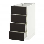 МЕТОД / ФОРВАРА Напольн шкаф 4 фронт панели/4 ящика - белый, Кунгсбакка антрацит, 40x60 см МЕТОД / ФОРВАРА Напольн шкаф 4 фронт панели/4 ящика - белый, Кунгсбакка антрацит, 40x60 см