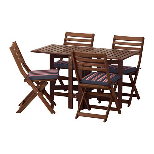 ЭПЛАРО Стол+4 складных стула, д/сада - Эпларо коричневая морилка/Экерон черный