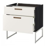 МЕТОД / ФОРВАРА Наполн шк 2 фрнт/3 средн ящ - 80x60x60 см, Мэрста белый, под дерево черный