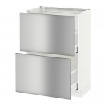 МЕТОД / МАКСИМЕРА Напольный шкаф с 2 ящиками - белый, Гревста нержавеющ сталь, 60x37 см МЕТОД / МАКСИМЕРА Напольный шкаф с 2 ящиками - белый, Гревста нержавеющ сталь, 60x37 см