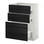 МЕТОД / ФОРВАРА Напольн шкаф 3фрнт пнл/2низк/1ср ящ - белый, Тингсрид под дерево черный, 60x37 см МЕТОД / ФОРВАРА Напольн шкаф 3фрнт пнл/2низк/1ср ящ - белый, Тингсрид под дерево черный, 60x37 см