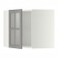 METOD углов навесн шк с полками/сткл дв белый/Будбин серый 67.5x67.5x60 cm