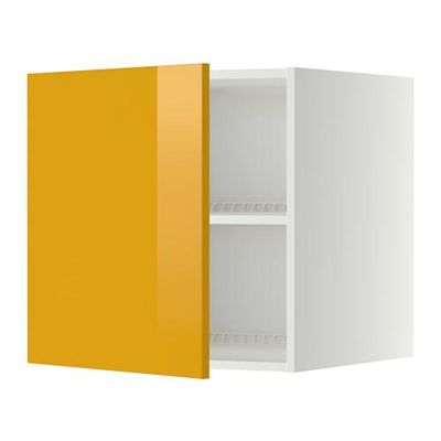 МЕТОД Верх шкаф на холодильн/морозильн - 60x60 см, Ерста глянцевый желтый, белый