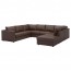 ВИМЛЕ 6-местный п-образный диван - с открытым торцом/Фарста темно-коричневый