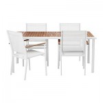 ХАСЕЛЬОН Стол+4 стула с подлокотниками