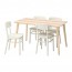 IDOLF/LISABO стол и 4 стула ясеневый шпон/белый