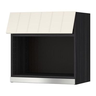 МЕТОД Навесной шкаф для СВЧ-печи - 60x60 см, Хитарп белый с оттенком, под дерево черный