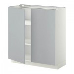 МЕТОД Напол шкаф с полками/2двери - 80x37 см, Веддинге серый, белый