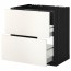 МЕТОД / МАКСИМЕРА Напольн шк п-мойку+2фрнт пнл/2 ящ - под дерево черный, Веддинге белый, 80x60 см