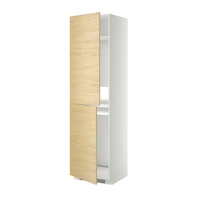 МЕТОД Высок шкаф д холодильн/мороз - 60x60x220 см, Тингсрид под березу, белый