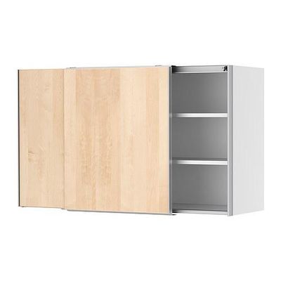 ФАКТУМ Навесной шкаф с рздвжн дверц - Нексус березовый шпон, 120x92 см