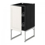 МЕТОД Напольный шкаф с проволочн ящиками - 40x60x60 см, Лаксарби белый, под дерево черный