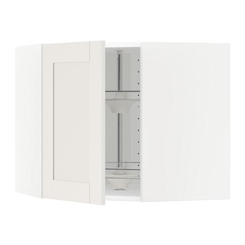 METOD угл нвсн шкф с вращающ секц белый/Сэведаль белый 67.5x67.5x60 cm