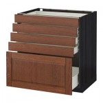 МЕТОД / ФОРВАРА Напольный шкаф с 5 ящиками - 80x60 см, Филипстад коричневый, под дерево черный