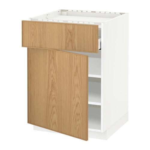 МЕТОД / МАКСИМЕРА Нплн шк д/врч пнл/ящ/плк/дв - белый, Экестад дуб МЕТОД / МАКСИМЕРА Нплн шк д/врч пнл/ящ/плк/дв - белый, Экестад дуб